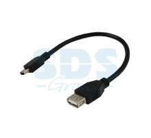 Шнур mini USB (male) - USB-A (female) 0.2M черный REXANT