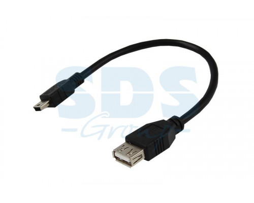 Шнур mini USB (male) - USB-A (female) 0.2M черный REXANT
