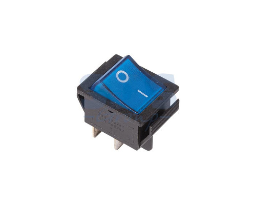 Выключатель клавишный 250V 16А (4с) ON-OFF синий с подсветкой (RWB-502, SC-767, IRS-201-1)