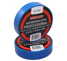 Изолента профессиональная 0.18 х 19 мм х 20м синяя REXANT
