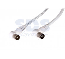 Шнур TV PLUG - TV JACK 5М Угловой Белый REXANT