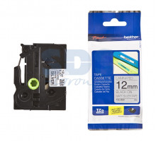 TZEM931 ЛЕНТА 12ММ ЧЕРНЫЙ НА СЕРЕБР. МАТ.