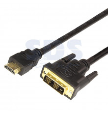 Шнур HDMI - DVI-D gold 3М с фильтрами REXANT