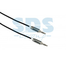 Аудио кабель AUX 3.5 мм шнур силикон 1M черный