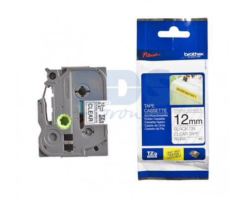 TZES131 ЛЕНТА 12ММ ЧЁРНЫЙ НА ПРОЗР. УСИЛ