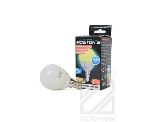 ROBITON LED Globe-5W-2700K-E14 BL1