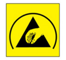  Vermason 242185. Самоклеящиеся ярлыки желтого цвета с маркировкой ESD (50Х50мм). 