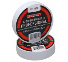 Изолента профессиональная 0.18 х 19 мм х 20м белая REXANT
