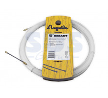 Протяжка кабельная (мини УЗК в бухте), 30м, нейлон, d=3мм, латунный наконечник, заглушка.