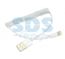 USB кабель для iPhone 5/5S шнур спираль 1М белый