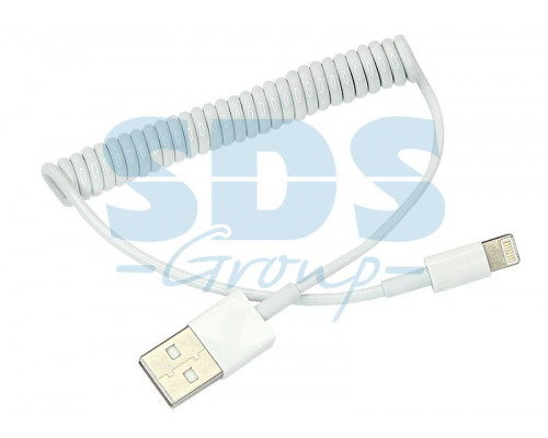 USB кабель для iPhone 5/5S шнур спираль 1М белый