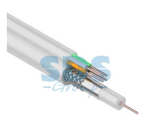 Кабель для видеонаблюдения ККСВ-В + 4х0.5мм., 100м., белый REXANT