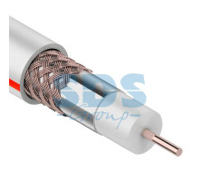 Кабель SAT 50 M, Cu/Al/Cu, (64%), 75 Ом, 100м., белый CABLETECH