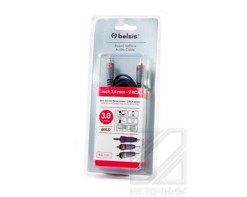 Belsis GOLD BGL 1137 Jack 3,5 mm Stereo вилка - 2 RCA вилка 3,0м BL1