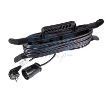 Удлинитель на рамке 10м (1 роз.) 3х0.75 с заземлением черный REXANT (Сделано в РОССИИ)