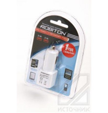 ROBITON TwinUSB2100/AUTO 2100мА с 2 USB входом BL1