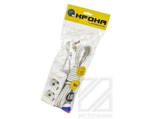КРОНА КБ215005-Б РС-2/зем. (У16-001УХЛ4) 5м (ПВС 3х0,75) BL1