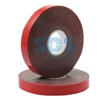 Двухсторонний скотч, красного цвета на серой основе, 12мм, 5метров REXANT