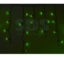 Гирлянда Айсикл (бахрома) светодиодный, 4,8 х 0,6 м, черный провод, 220В, диоды зеленые, NEON-NIGHT