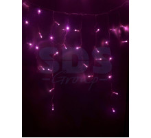 Гирлянда Айсикл (бахрома) светодиодный, 2,4 х 0,6 м, белый провод, 220В, диоды розовые, NEON-NIGHT