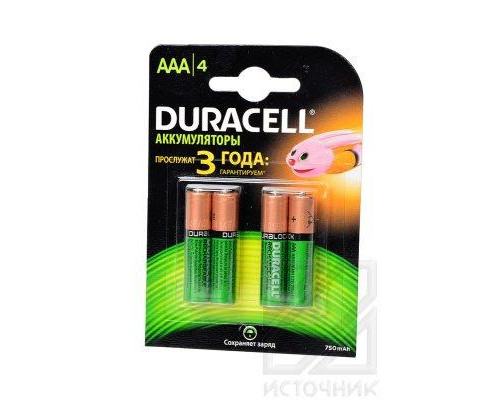 DURACELL HR03 AAA 750mAh BL4