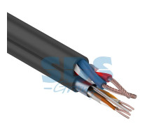 Мульти-кабель FTP 2PR 24AWG CAT5e + 2х0.75мм²., 200м., черный, OUTDOOR REXANT