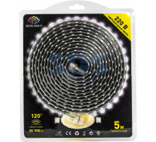 Светодиодная лента влагозащищенная 220В, 60 SMD5050/метр, цвет тепло-белый, блистер 5 метров Neon-Night